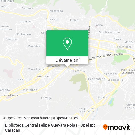 Mapa de Biblioteca Central Felipe Guevara Rojas - Upel Ipc