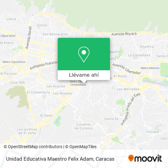 Mapa de Unidad Educativa Maestro Felix Adam