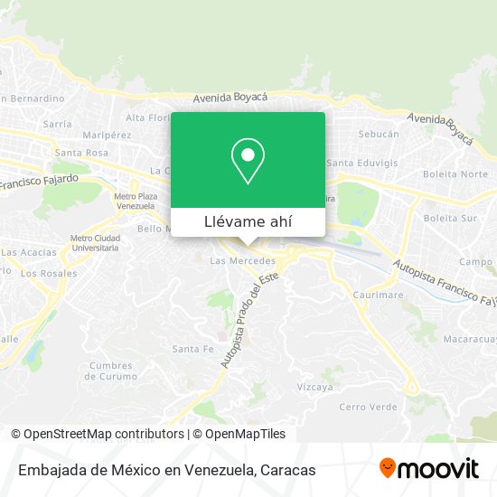 Mapa de Embajada de México en Venezuela