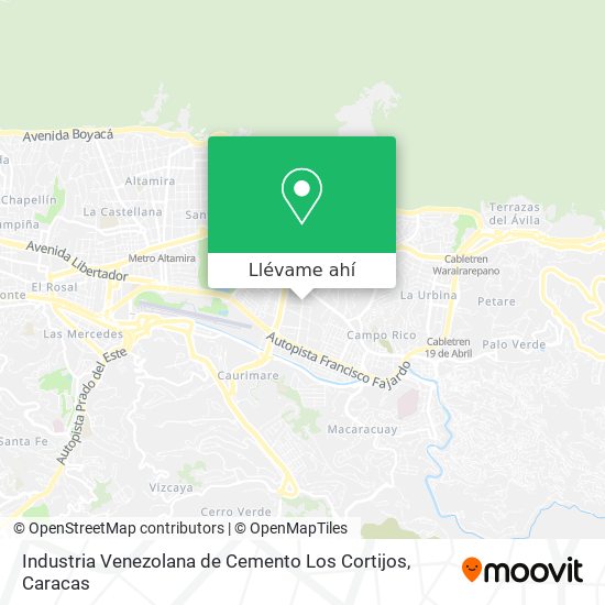 Mapa de Industria Venezolana de Cemento Los Cortijos