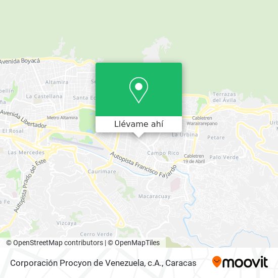 Mapa de Corporación Procyon de Venezuela, c.A.