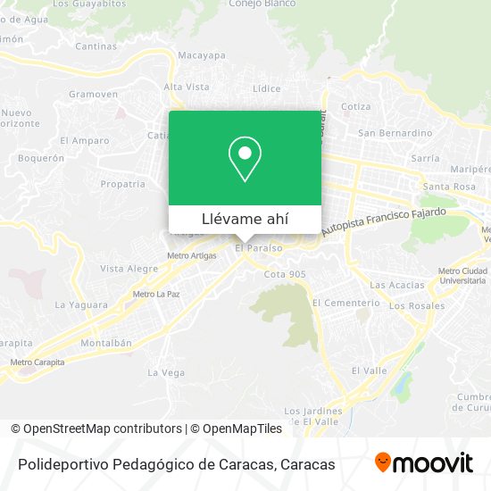 Mapa de Polideportivo Pedagógico de Caracas