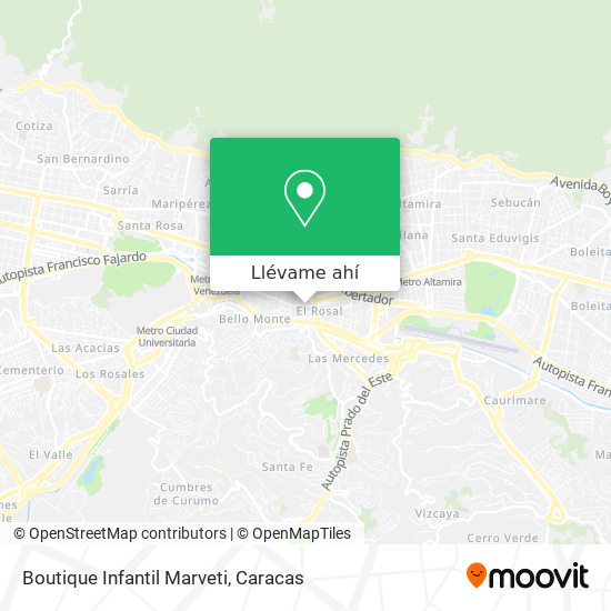 Mapa de Boutique Infantil Marveti