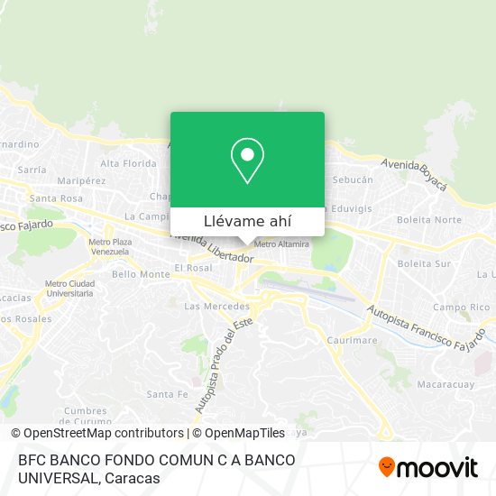 Mapa de BFC BANCO FONDO COMUN C A BANCO UNIVERSAL