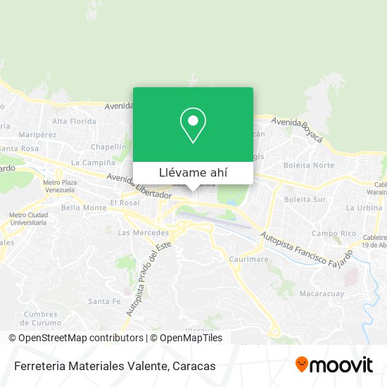 Mapa de Ferreteria Materiales Valente