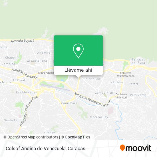 Mapa de Colsof Andina de Venezuela