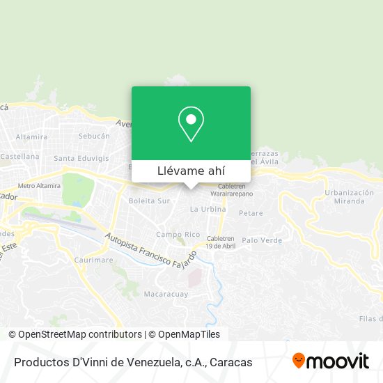 Mapa de Productos D'Vinni de Venezuela, c.A.