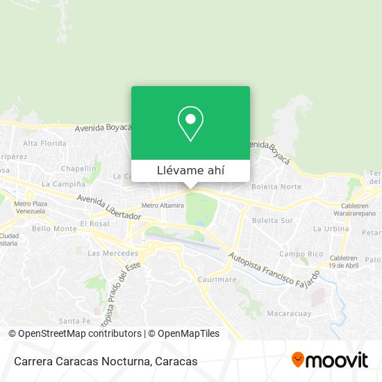 Mapa de Carrera Caracas Nocturna