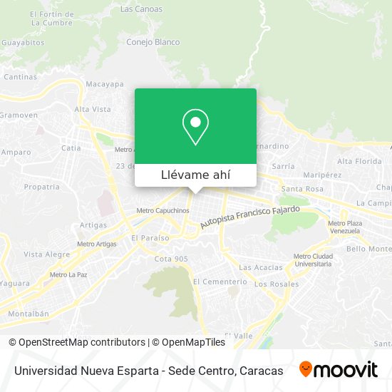 Mapa de Universidad Nueva Esparta - Sede Centro