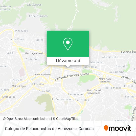 Mapa de Colegio de Relacionistas de Venezuela