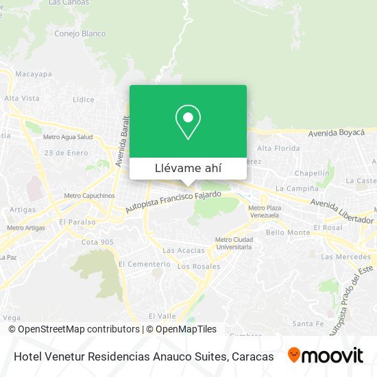 Mapa de Hotel Venetur Residencias Anauco Suites