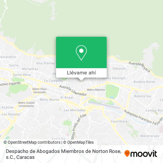 Mapa de Despacho de Abogados Miembros de Norton Rose, s.C.