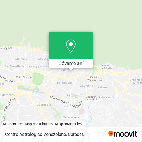 Mapa de Centro Astrológico Venezolano