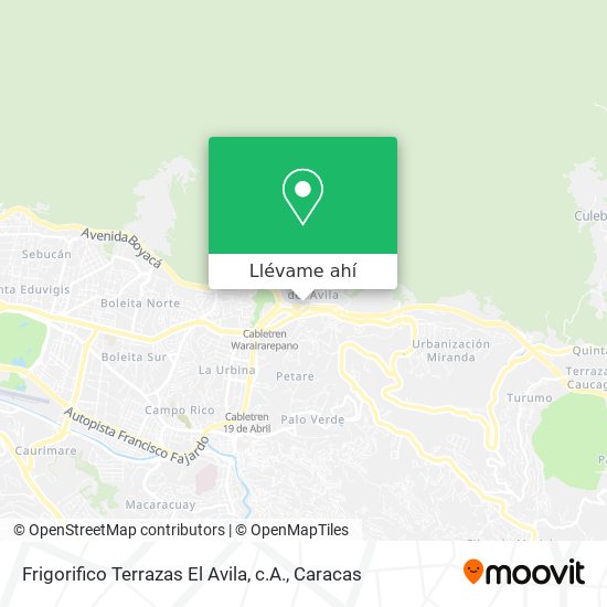 Mapa de Frigorifico Terrazas El Avila, c.A.