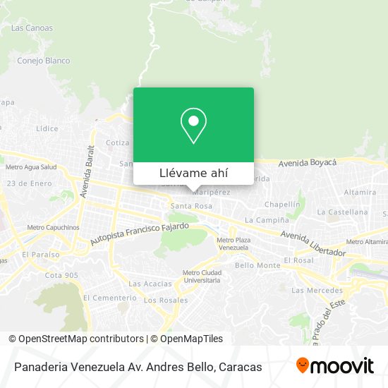Mapa de Panaderia Venezuela Av. Andres Bello