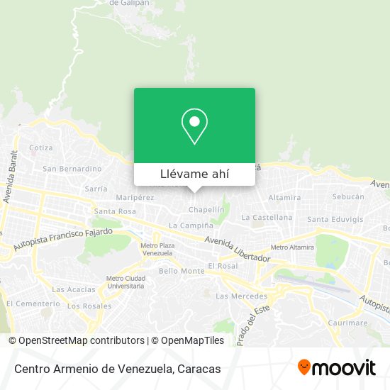 Mapa de Centro Armenio de Venezuela