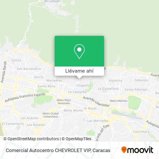 Mapa de Comercial Autocentro CHEVROLET VIP