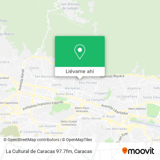 Mapa de La Cultural de Caracas 97.7fm
