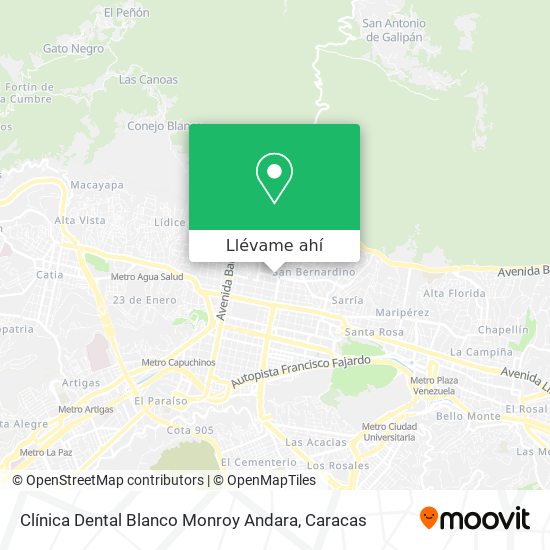 Mapa de Clínica Dental Blanco Monroy Andara