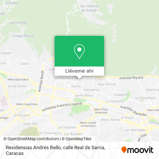 Mapa de Residensias Andrés Bello, calle Real de Sarria