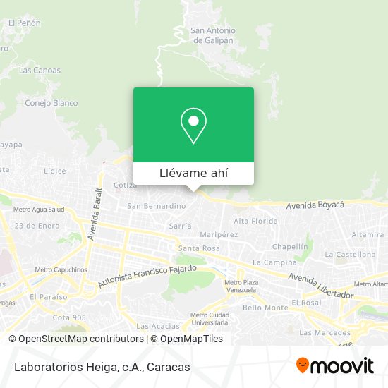 Mapa de Laboratorios Heiga, c.A.