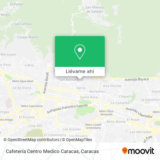 Mapa de Cafetería Centro Medico Caracas