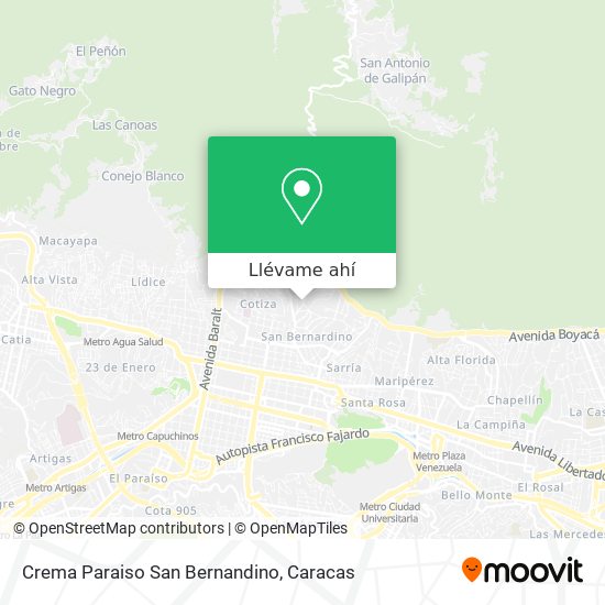 Mapa de Crema Paraiso San Bernandino