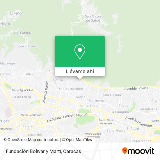 Mapa de Fundación Bolívar y Martí