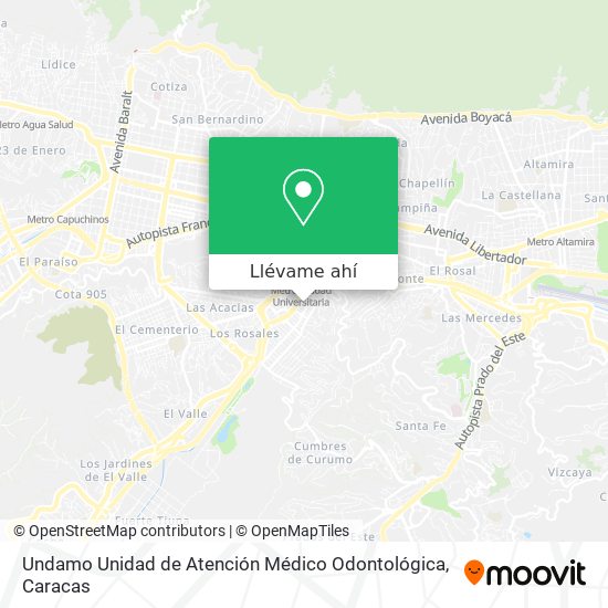 Mapa de Undamo Unidad de Atención Médico Odontológica