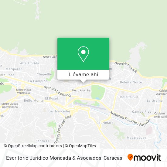 Mapa de Escritorio Jurídico Moncada & Asociados