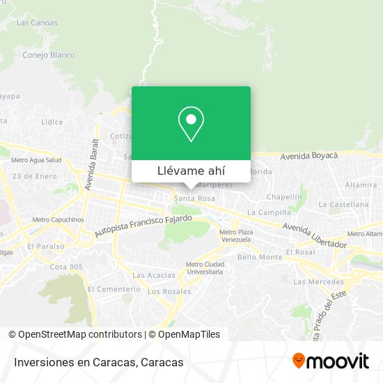 Mapa de Inversiones en Caracas