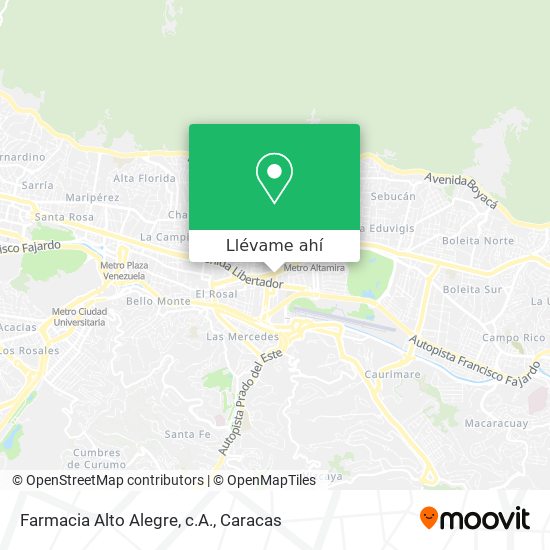 Mapa de Farmacia Alto Alegre, c.A.