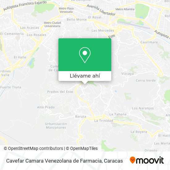 Mapa de Cavefar Camara Venezolana de Farmacia