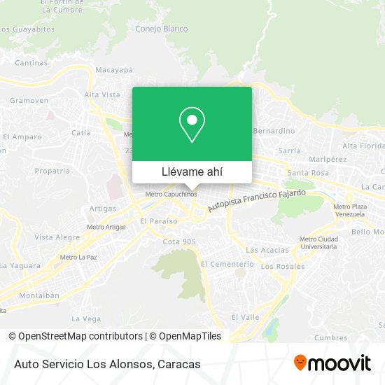 Mapa de Auto Servicio Los Alonsos