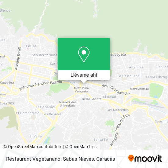 Mapa de Restaurant Vegetariano: Sabas Nieves