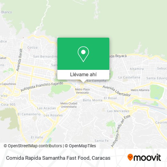 Mapa de Comida Rapida Samantha Fast Food