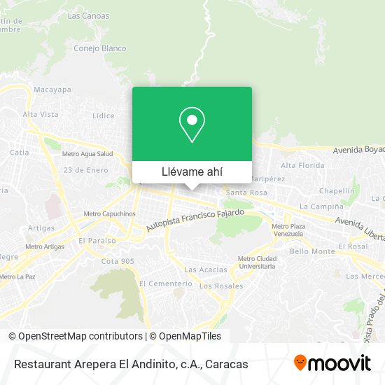 Mapa de Restaurant Arepera El Andinito, c.A.