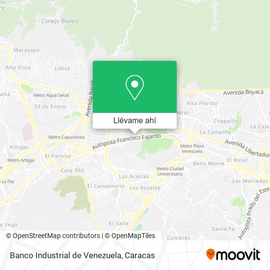 Mapa de Banco Industrial de Venezuela