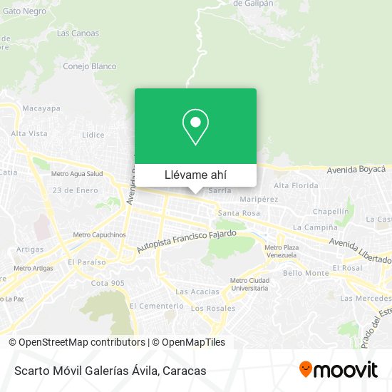 Mapa de Scarto Móvil Galerías Ávila