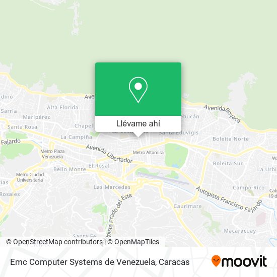Mapa de Emc Computer Systems de Venezuela