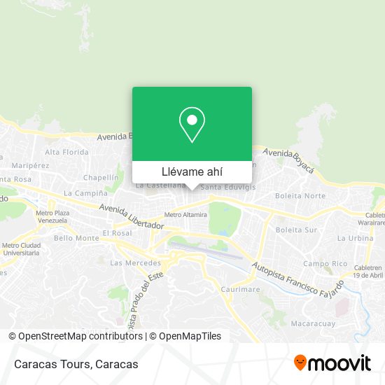 Mapa de Caracas Tours