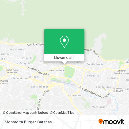 Mapa de Montadita Burger
