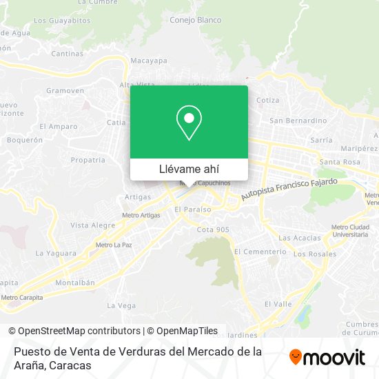 Mapa de Puesto de Venta de Verduras del Mercado de la Araña