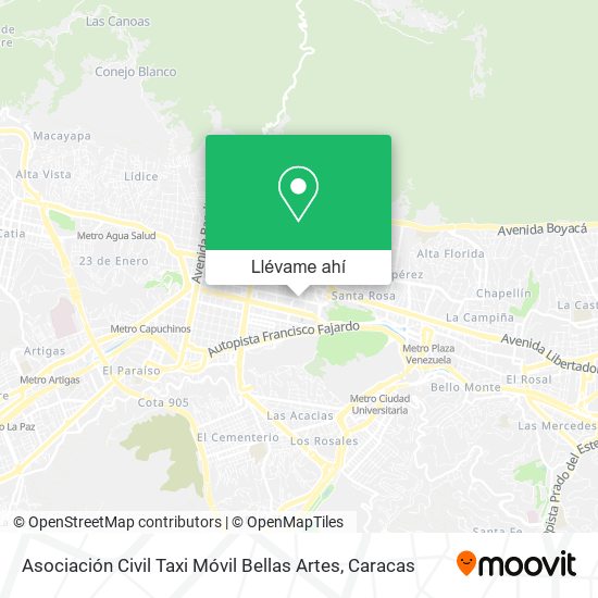 Mapa de Asociación Civil Taxi Móvil Bellas Artes