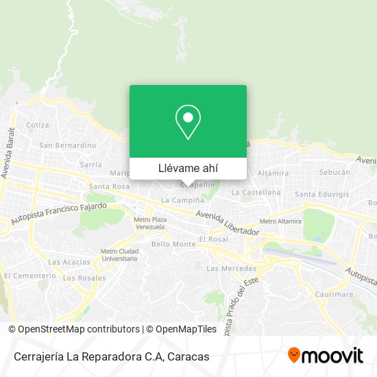 Mapa de Cerrajería La Reparadora C.A