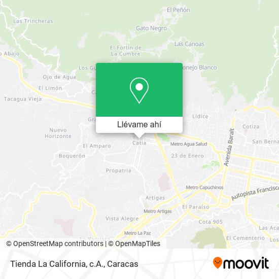 Mapa de Tienda La California, c.A.