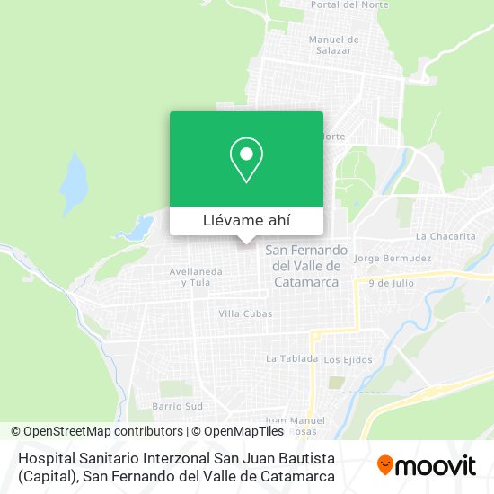 Mapa de Hospital Sanitario Interzonal San Juan Bautista (Capital)