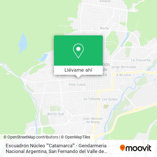 Mapa de Escuadrón Núcleo ""Catamarca"" - Gendarmeria Nacional Argentina
