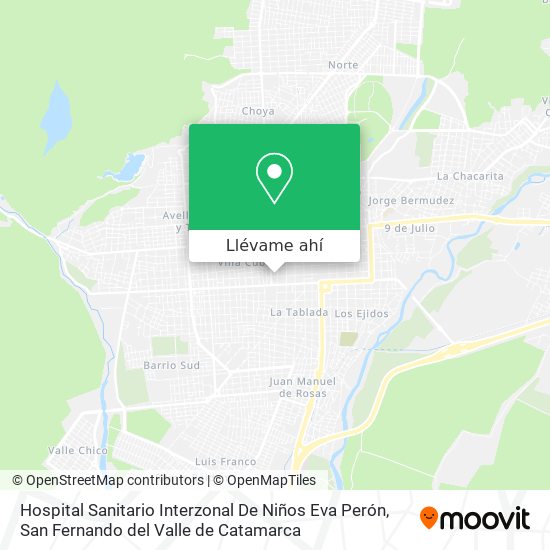 Mapa de Hospital Sanitario Interzonal De Niños Eva Perón