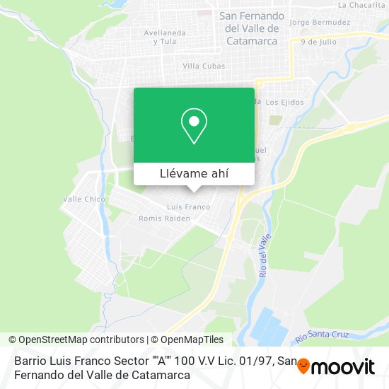 Mapa de Barrio Luis Franco Sector ""A"" 100 V.V Lic. 01 / 97